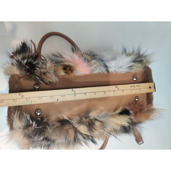 Real fox fur multicoloured bag with leather details brand is Befur on Etsy - Picture 15 of 16